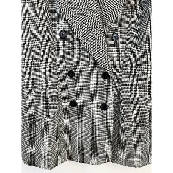 Women’s VTG Hugo Buscati Collection Blazer Houndstooth Gray Size 14 Preppy - Picture 6 of 12